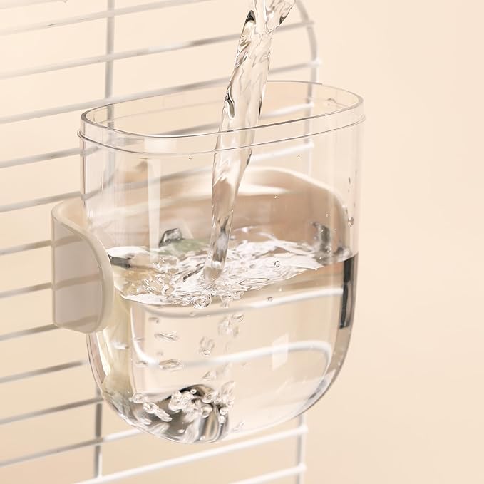 Leak-Proof & Chew-Proof Hanging Water Dispenser No Drip for Birds, Chinchillas, Guinea Pigs, Ferrets, Rats, Rabbits, Bunnies, Parrots, Squirrels, and Other Small Animals - Yellow, 12oz
