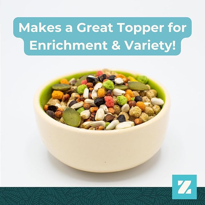 ZuPreem Sensible Seed Parrot Seed Mix Topper – Enrichment Bird Food for Parrots, Conures, African Greys, Amazons, Eclectus, Caiques & Small Cockatoos – Premium Seed Blend, 2 lb (2 Pack)