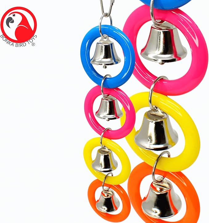 Bonka Bird Toys 945 4 Ring A Ding Bird Toy African Grey Budgie Parakeet Cockatiel Lovebird Cage Parrot Toys