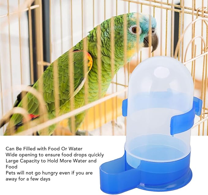 Automatic Bird Feeder, Bird Water Dispenser Clear Food Seed Dispenser Container Hanging Cage Feeder Dispenser