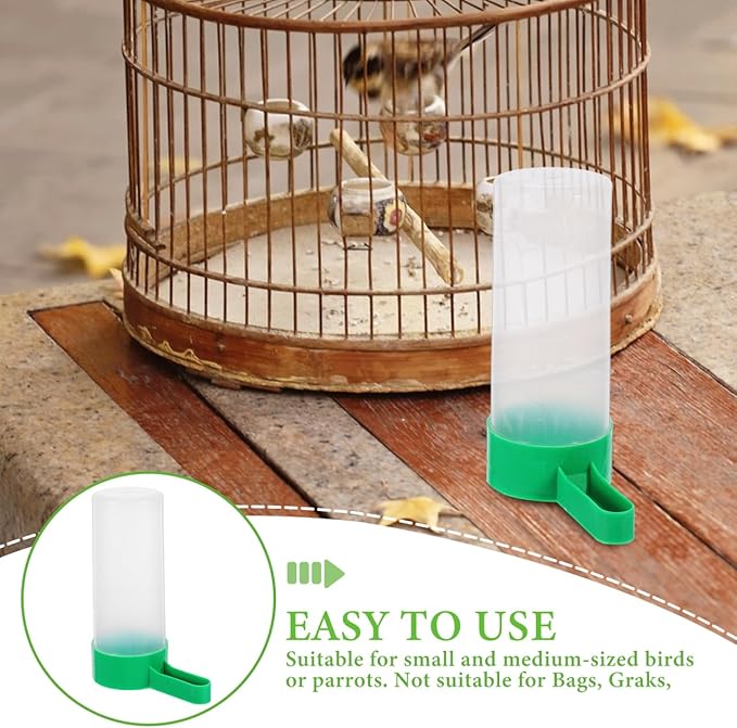 iplusmile Automatic Bird Water Feeder Cup Portable Parrot Drinking Dispenser Easy Clean Small Medium Birds Feeding Cup Size L