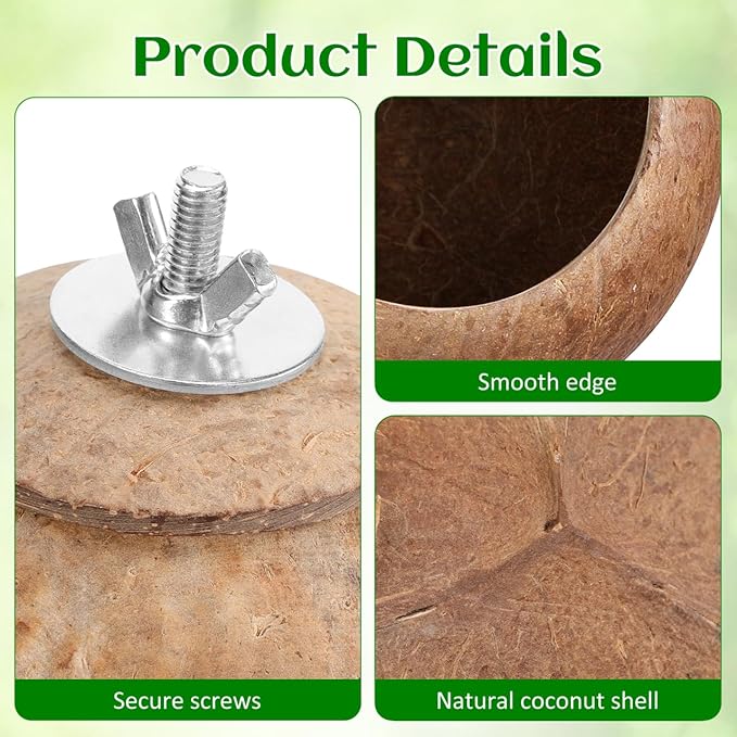Nest for Birds Winter Warm House Natural Coconut Shell Simulation Birdhouse Grass Bird Hut Parakeet Nesting Box ¼ˆNo Blanket