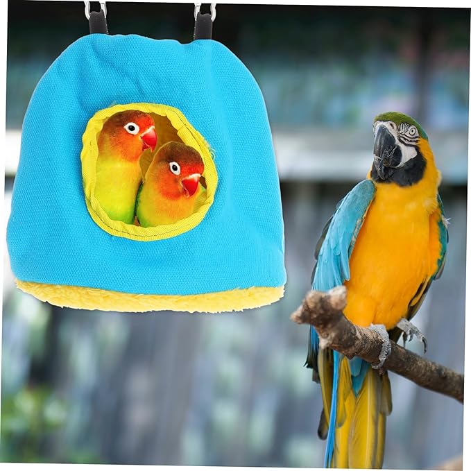 Toddmomy Round Warm Parrot Nest Bed House Cozy Hammock for Birds Random Color Parrot Tent for Sleeping and Play