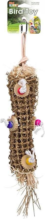 Penn-Plax Bird-Life Natural Seagrass Weave Kabob - Climbing, Hanging, Chewing Bird Toy - for Medium to Large Sized Birds - 21’’H
