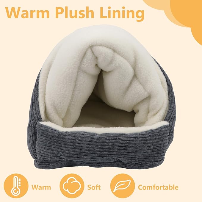 Bird Nest House Winter Warm Bird Bed Hanging Hammock Hideaway Hut for Parakeets Budgies Cockatiels Conures Quaker Parrot (Gray)