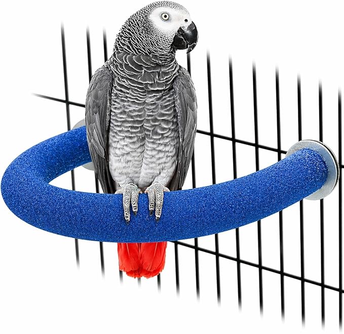 RYPET Parrot Perch Rough-surfaced - Quartz Sands Bird Cage Perches for Medium to Large Bird, U Shape Large