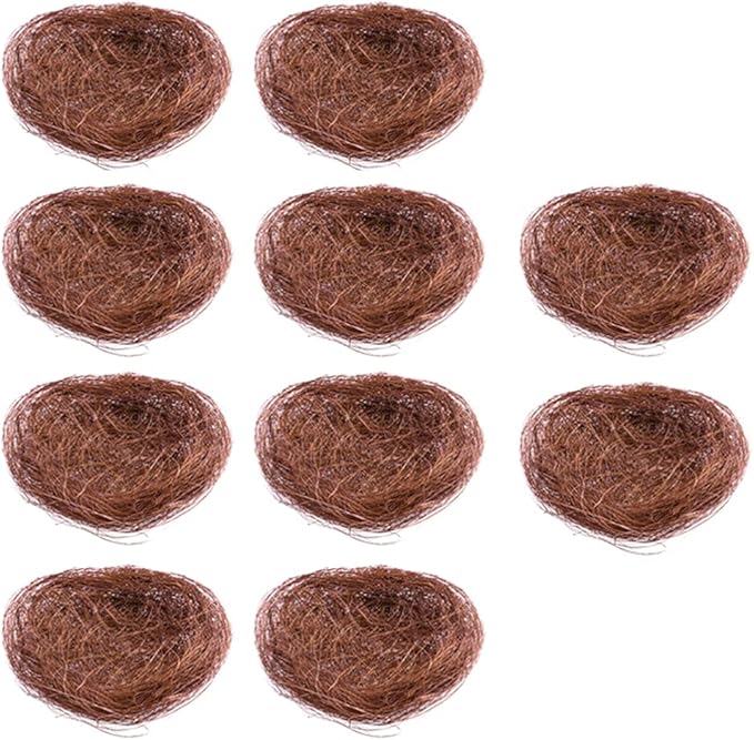 Cabilock 10pcs Natural Woven Birds Nests for Home Decoration Artificial Bird Nest for Parakeets Cockatiels and Decor