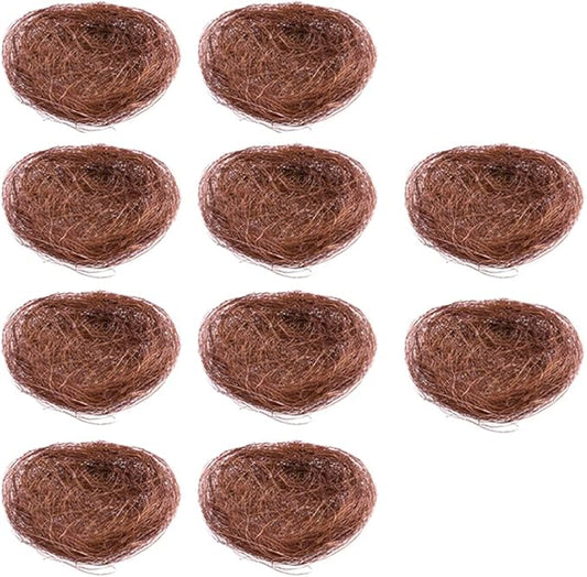 Cabilock 10pcs Natural Woven Birds Nests for Home Decoration Artificial Bird Nest for Parakeets Cockatiels and Decor