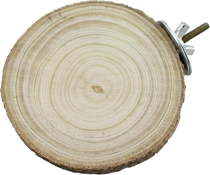 TAODAN 2PCS Diameter 3.9 inch/10cm Perch Platform for Bird Cage Natural Round Wooden Stand Platform Bird Toy Suitable for Small Pets