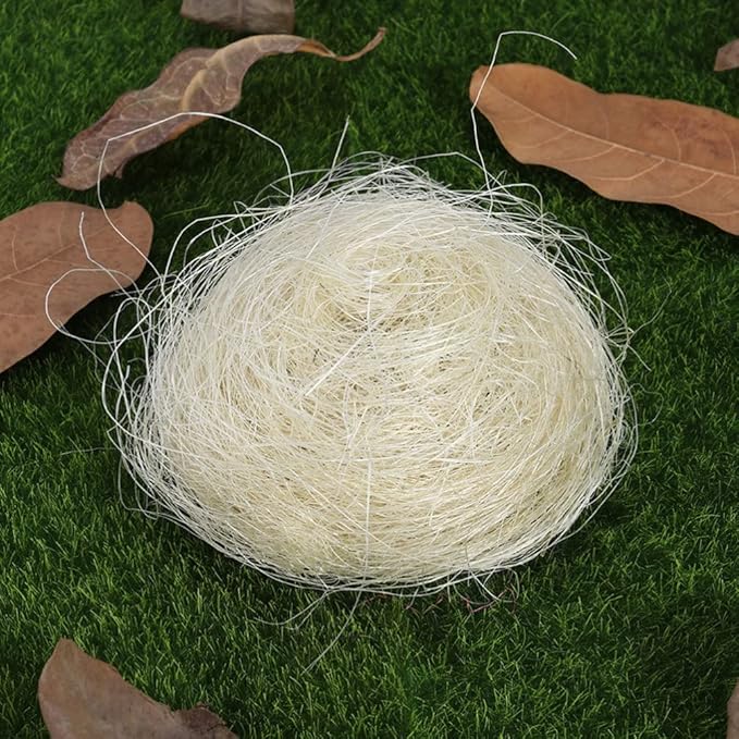 Hemoton 20Pcs Artificial Bird Nest, Natural Rattan Birds Nest Crafts, Easter Bird Nest Decorating Kit for Crafts, Easter, Party, Wedding, Patio (Hemp Thread Color)