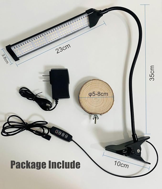 KINGYEENUO Full Spectrum LED Bird Cage Light, 10 Brightness Levels & 3/9/12H Timer - 105 LED Beads for Natural Environment Simulation, Safe for Hookbill Birds, Easy Install Lighting Fixture Combo Kit