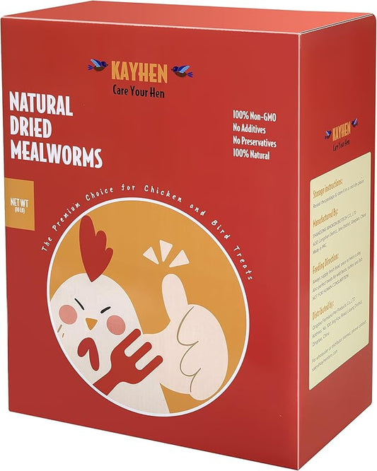 KAYHEN Dried Mealworms for Chickens 10LB Pure Natural Non-GMO High Protein Feed Meal Worms for Laying Hens Wild Birds