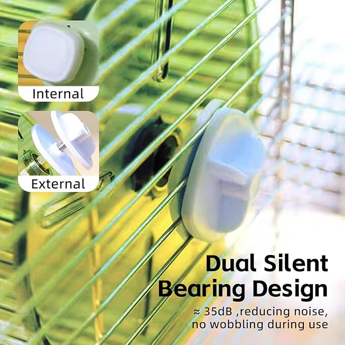 Bird Wheel Toy, Silent Parrot Exercise Wheel Interactive Rotating Toy for Small Medium Birds - Parakeets Cockatiels Conures Lovebirds Finches - Bird Cage Enrichment Accessory (L (8.3''D),Grey)