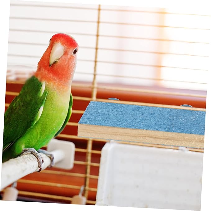 2pcs Interesting Parrot Stand Wear-Resistant Bird Platform for Cages Rectangular Shape and for Play for Parakeets and Other Small Birds Random Color