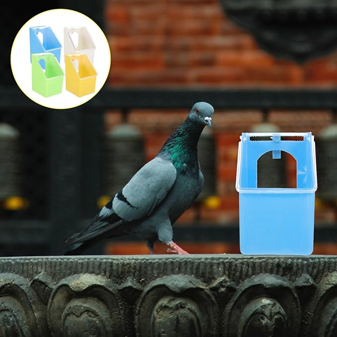 Yardwe 4pcs Pigeon Feeder Plastic Quail Bird Feeder Quail Cage Accessories for Pigeon Parrots Parakeet Budgie Bird