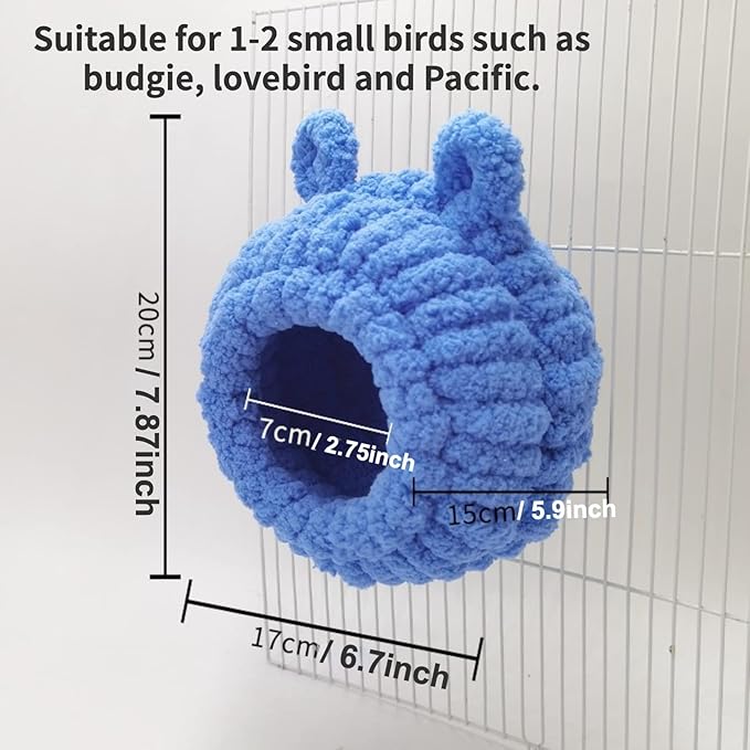 Winter Warm Bird Nest Bed Hanging Hammock Snuggle Hut Parrot House Tent Toy Bird Cage Perch for Bird Budgies Lovebird Finch Hamster Chinchilla Guinea Pig (Forest Green)