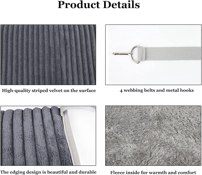 Small Animal Hammock Tunnel Bed, Warm Hamster Nest in Winter, Hanging Tunnel Hammock Toys for Guinea Pigs, Ferrets, Sugar Gliders(Grey)
