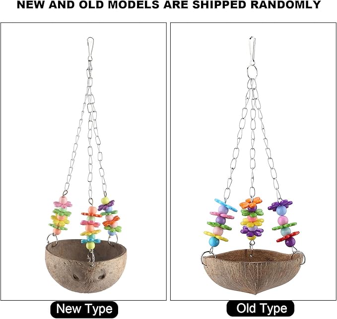 HEEPDD Bird Nest, Coconut Fiber Hanging Bed Coconut Bird Shell Breeding Nest Birdhouse Cage Swing Toys for Parrot Parakeet Lovebird Finch Canary