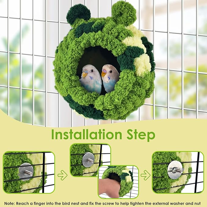 KATUMO Conure Nest, Bird Breeding House Cockatiel Snuggle Hut for Budgie, Parakeet, Cockatiel, Conure, Lovebird, Canary, Finch, Hamster, Small Pets