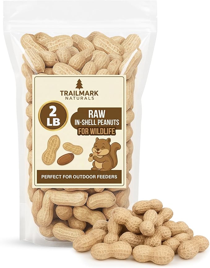 2 LB - Raw Peanuts For Squirrels, Raw In Shell Peanuts For Birds and Wildlife- Squirrel Food, Wild Bird Seed - Grown in The USA