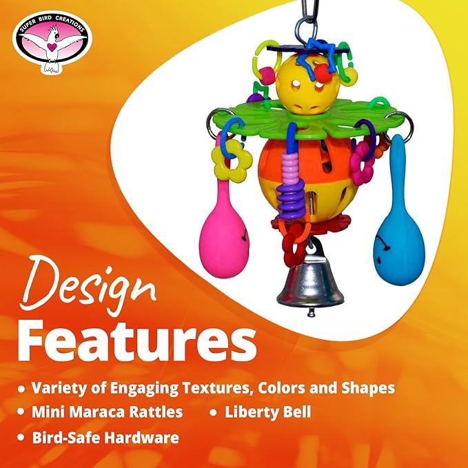 Super Bird Creations Maraca Blast Bird Toy