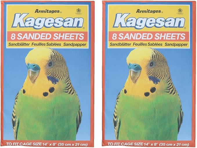 AB Tools 16 Sanded Sheets Sandpaper Cage Lining Budgies Caged Birds 21x35cm