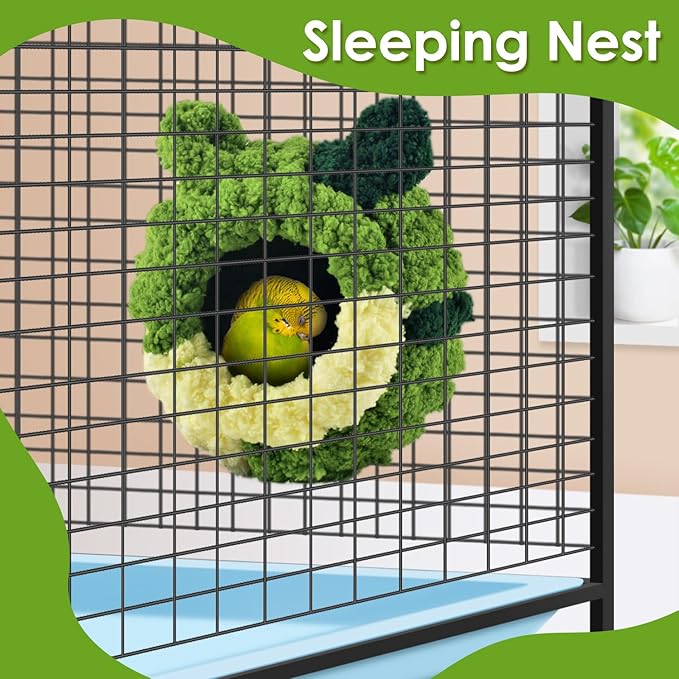 KATUMO Bird Nest, Small Sun Conure Breeding House Parrotlet Snuggle Hut Lovebird Bed for Conure, Lovebird, Zebra Finch, Loriculus, Hamster and Other Small Birds (Less Than 5 inches Long)