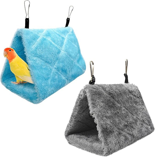 Tfwadmx 2Pcs Bird Tent Plush Hammock Hanging Warm Hut Nest for Cage 6.3''X5.1''X4.7'' Parrot Snuggle Sleeping Bed Hideaway Cave for Eclectus Parakeet Cockatiels Cockatoo Conure Lovebird