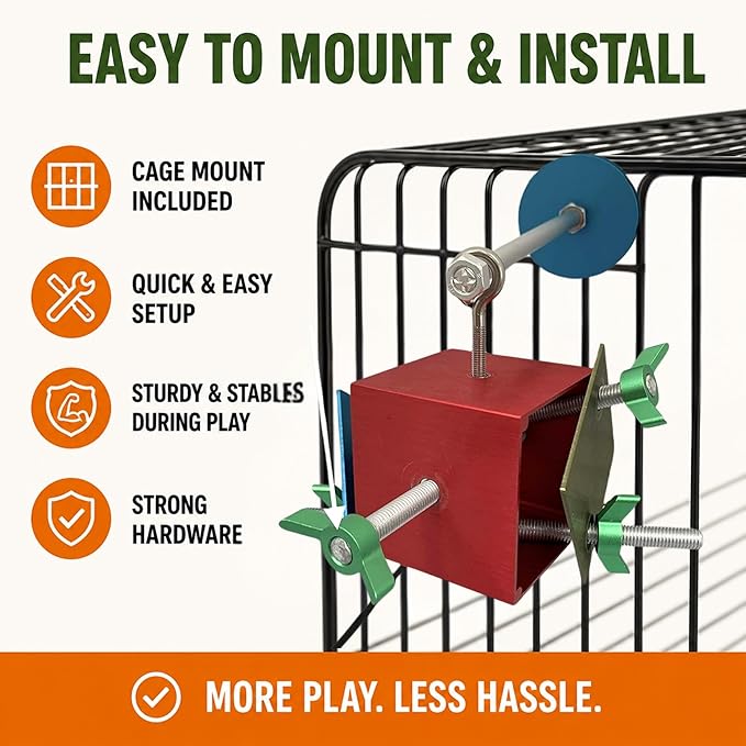 Bird Toys for Large Birds (Busy Box) | Treat Dispenser for Macaws, Cockatoos & Parrots | Bird Foraging Toy for Medium to Extra Large Birds | Natural Foraging Behavior Builder | Durable Cage Accessory