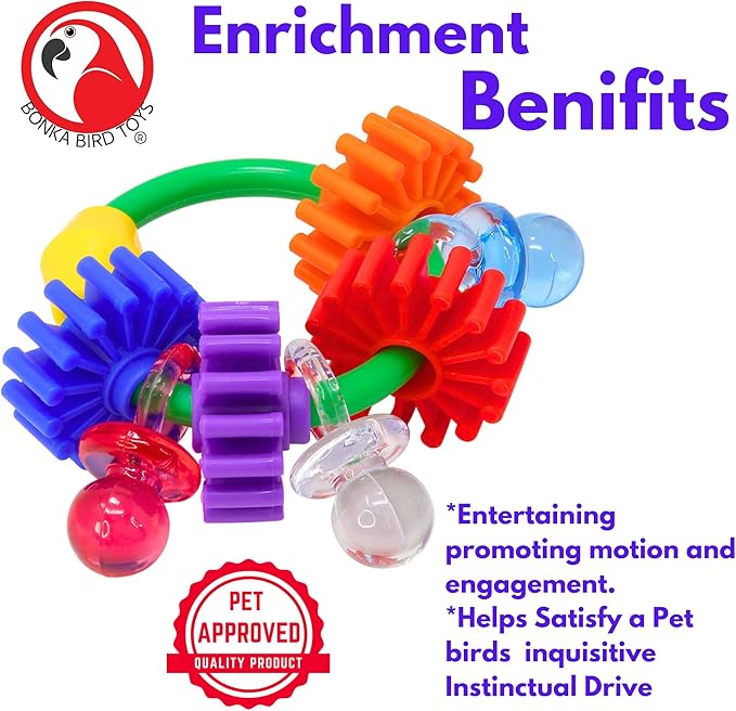 Bonka Bird Toys 3608 Gear Ring Foot Talon Bird Toy Conure African Grey