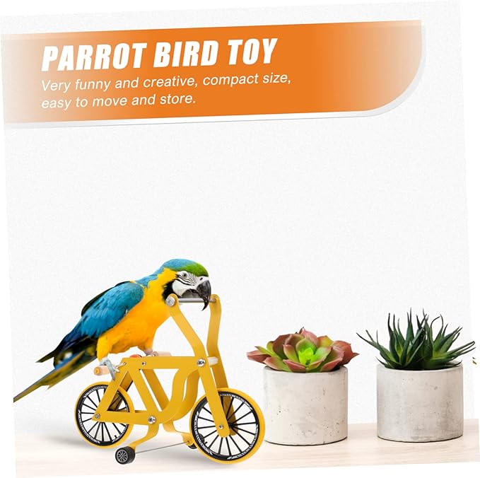 Parrot Bike Toy Educational Bird Training Toy for Intelligence Development and Exercise Bright Color Compact Size Easy Storage for Pet Birds