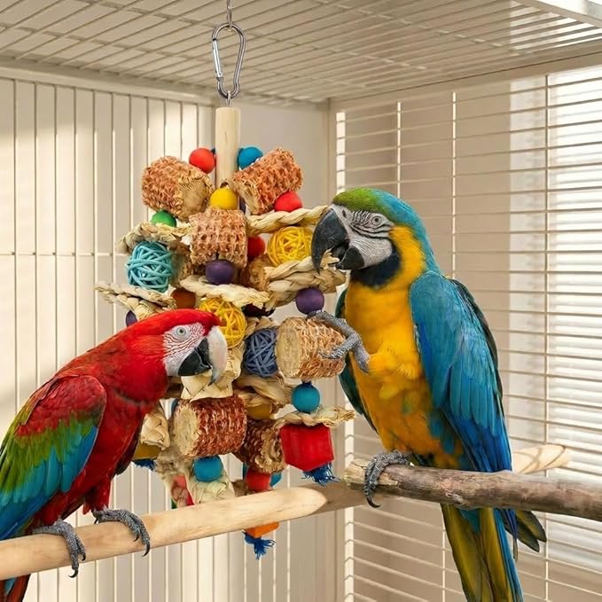 Parrot Chew Toys Bird Chew Toys Bird Toys with Natural Corn Cob for Small and Medium-Sized Macaws,African Grey,Cockatoos,Amazon Parrots,Parakeet,Cockatiel,Sun Conure, Lovebird