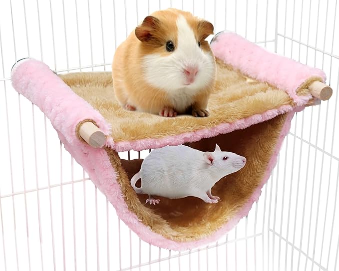 Rat Cage Accessories, Rat Hammock with Warm Soft Fluff, Rat Hammock for Cage, Birds Nest, Sleeping Bed, Cage Accessories for Rat, Hamster, Squirrel, Conure, Sugar Glider, Small Guinea Pig