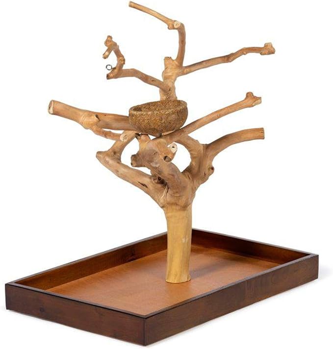 Prevue Pet Products Coffeawood Java Tree Minis Medium Table Top Playstand 22634, 22.5" L x 14.5" W x 24.0" H