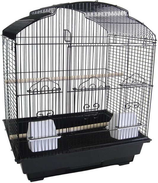 YML 3/8-Inch Bar Spacing ShellTop Small Bird Cage, 18-Inch by 14-Inch, Black