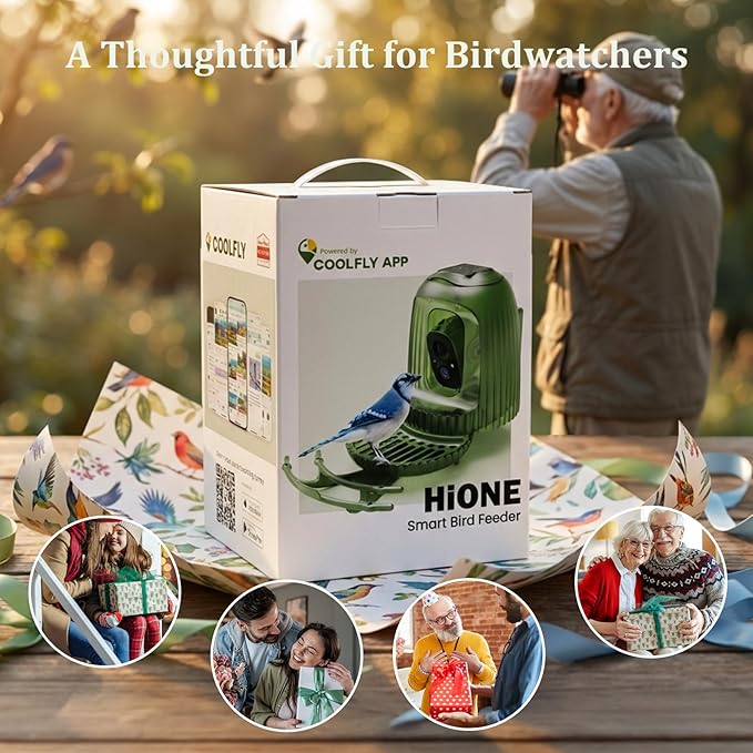 HIXX Smart Bird Feeder with 4MP Camera – Auto Capture Video, AI Bird Identification, Large Capacity & Seed Guard, Solar Powered Night Light, Live Birdwatching Camera for Lovers, Family & Friends
