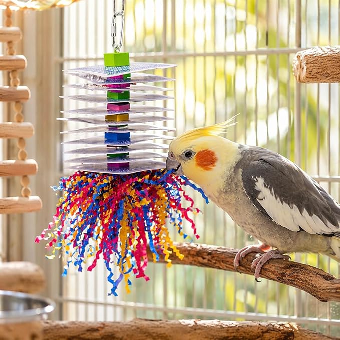 Bonka Bird Toys 1472 Pk2 Small Poker Shred Bird Toy Parrot cage Craft Cockatiel Parakeet Forage Shred Budgie Accessories Assorted chew Supplies