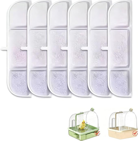 Bird Bath for Cage Filter Pad, Indoor Cockatiel Bathtub Shower Filter, Parrots Shower Accessories for Bird Bath Cage, Automatic Cleaning Supplies Shower Room Filter
