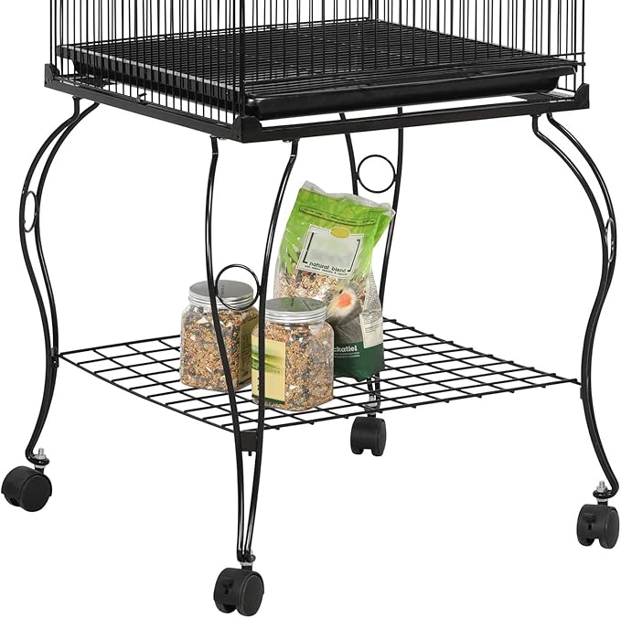 Topeakmart 55'' Triple Roof Top Large Medium Parrot Bird Cage for Cockatiel Conure Green Cheek Parakeet Caique with Removable Stand