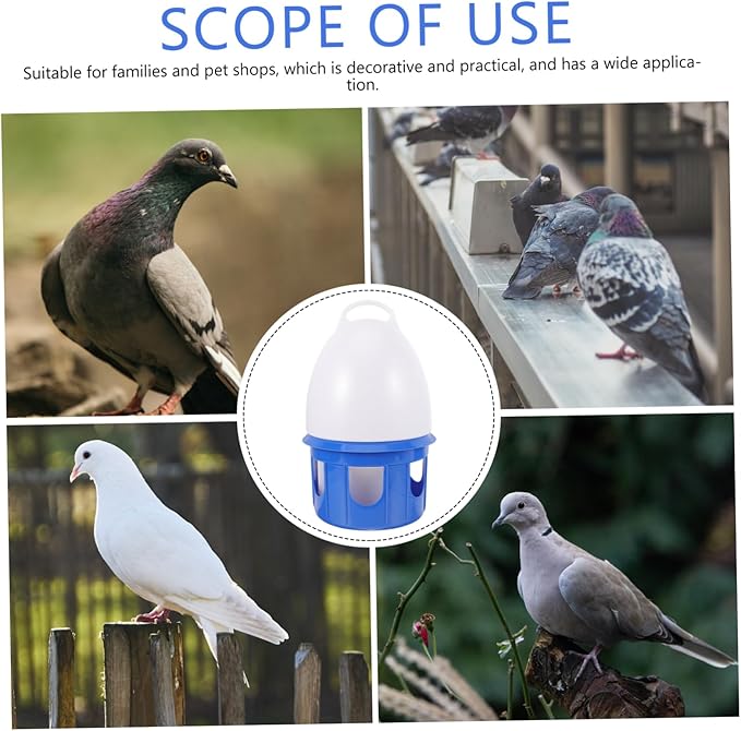 Large Capacity Pigeon Water Feeder Portable Plastic Bird Water Dispenser for Pigeons Quails and PET Birds for Cage Use and Outdoor Feeding