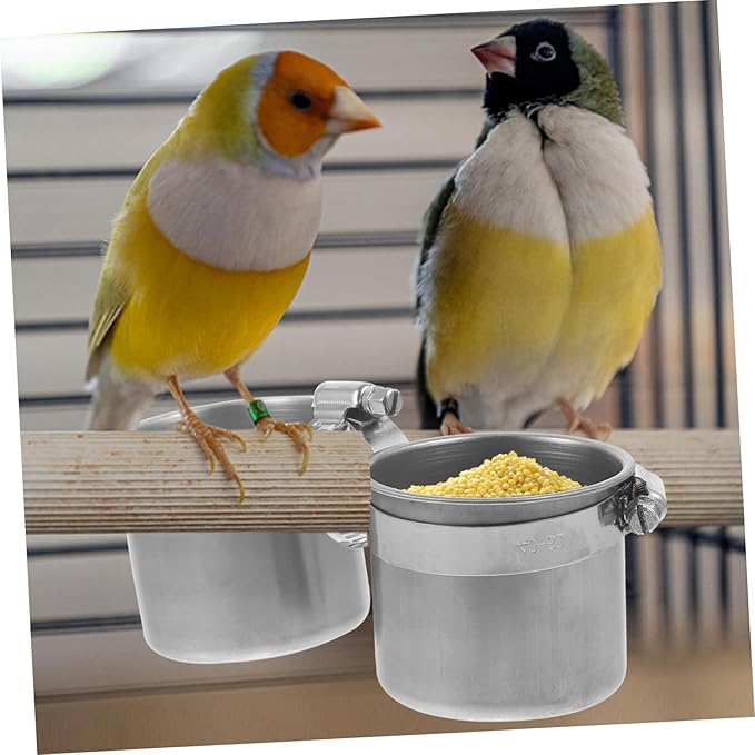 GANAZONO Parrot Standing Pole Feeder Pet Parrot Feeding Container Steel Construction Easy Install