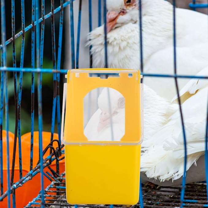 Alasum 2-Pack Hanging Pigeon Feeder 5.51×3.34×3.14In Thickened Plastic No-Waste Food Container for Cage Birds – Easy-Clean Slot Basin for Doves, Quail, Cockatiel