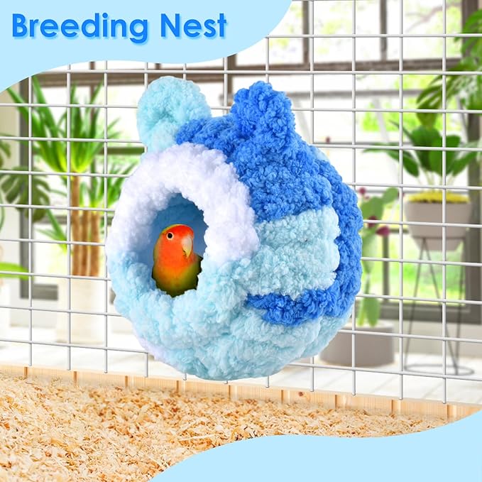 KATUMO Conure Nest, Bird Breeding Nest Parrotlet Snuggle Hut Lovebird House Bed for Conure Lovebird Canary Finch Coneshape Birds Hamster Small Pets