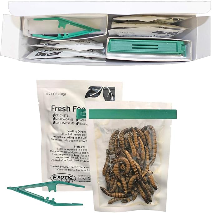 Fresh Feeders (Superworms) - All Natural High Protein Insect Treat - Single Serving Pouches - Chickens, Wild Birds, Hedgehogs, Bluebirds, Reptiles, Sugar Gliders, Opossums, Skunks, Lizards