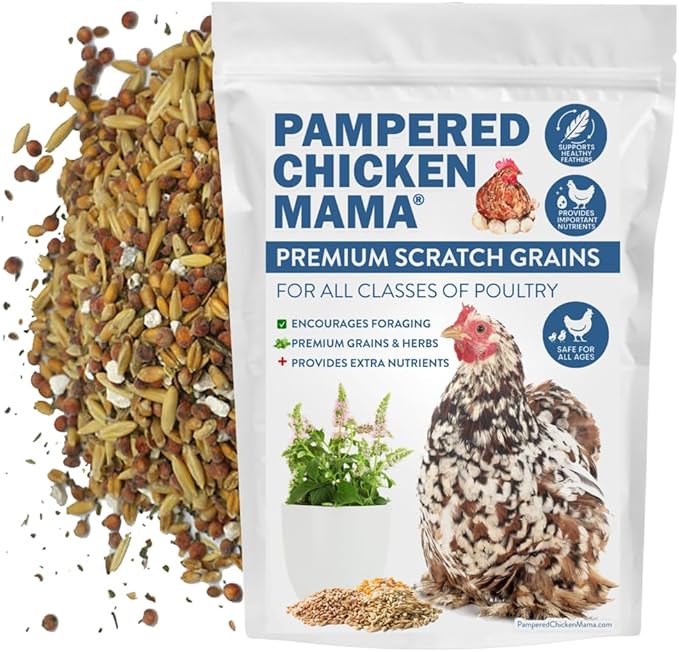 Pampered Chicken Mama Premium Chicken Scratch Treat - High Protein & High Calcium All-Natural Backyard Chicken Grower Feed Supplies for Laying Chickens (2.5 pounds)