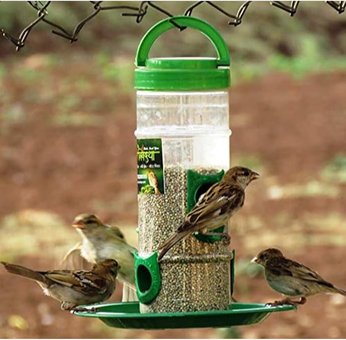 Bird Feeder for Bird Food Large 2 Piece_Green