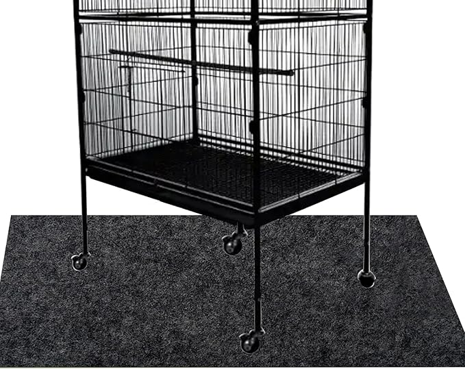 Bird Cage Floor Mat, 30x36 Inch Waterproof Under Pet Cage Liner Mat for Kennel Training, Reptile Aquariums, Non-Slip Felt Mat to Protect Floors