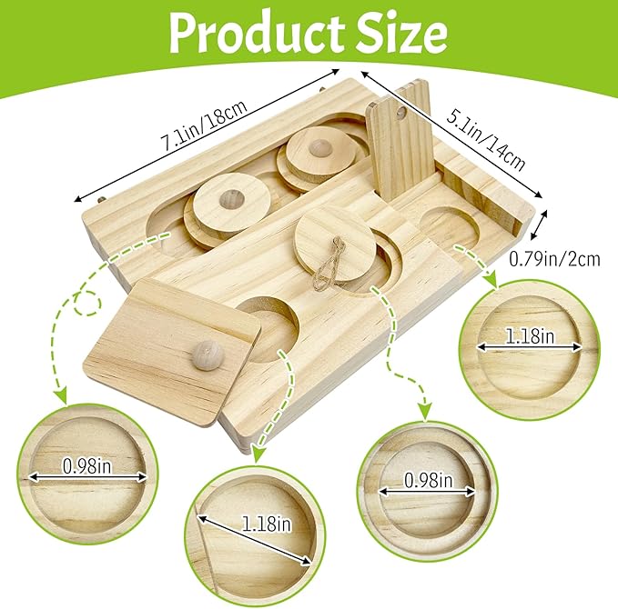 Hamiledyi Bird Foraging Toys Interactive Wooden Parrot Puzzle Toys Hanging Enrichment Toys Bird Slow Feeder Cage Accessories for Parakeet Cockatiel Lovebird Conure Finche