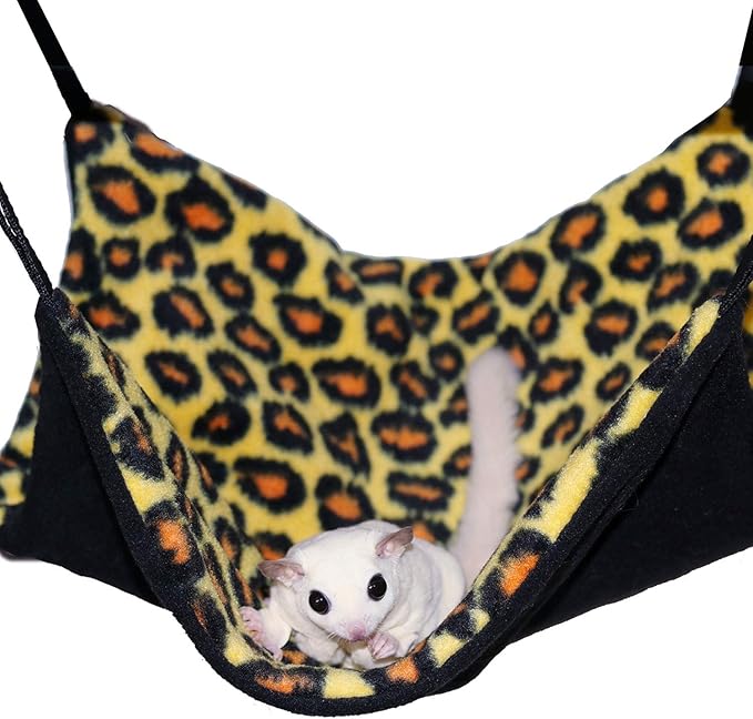 Parachute Pouch (Rainbow) - Hanging Fleece Cage Accessory Toy for Sugar Gliders, Marmosets, Rats, Hamsters, Flying Squirrels, Ferrets, Birds, Chinchillas, Parrots - Hammock, Tower, Bed, Nest Pouch
