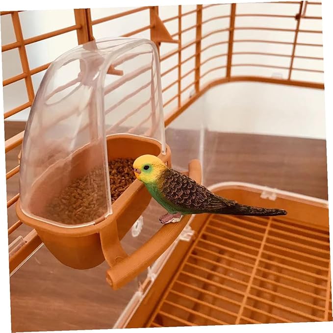 POPETPOP 2pcs Food Water Bird Cup Hooded Bird Cage Plastic Cup Food Bowl s Waterer Feeder Dispenser